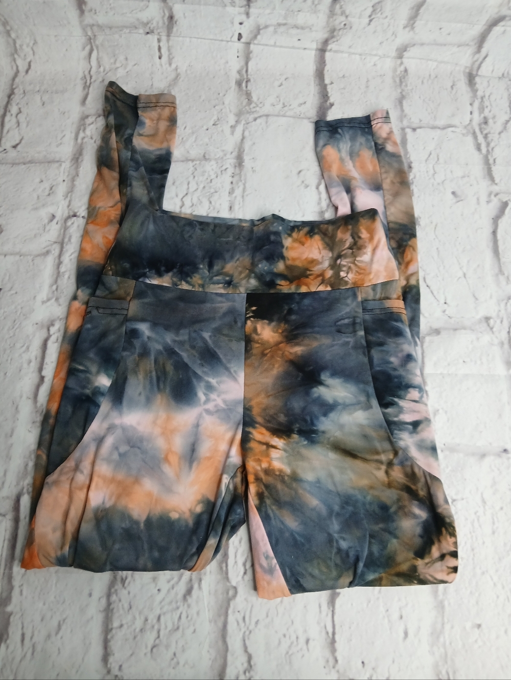 Tie-Dye Orange and Blue Women's Tank Top - Picture 3 of 5